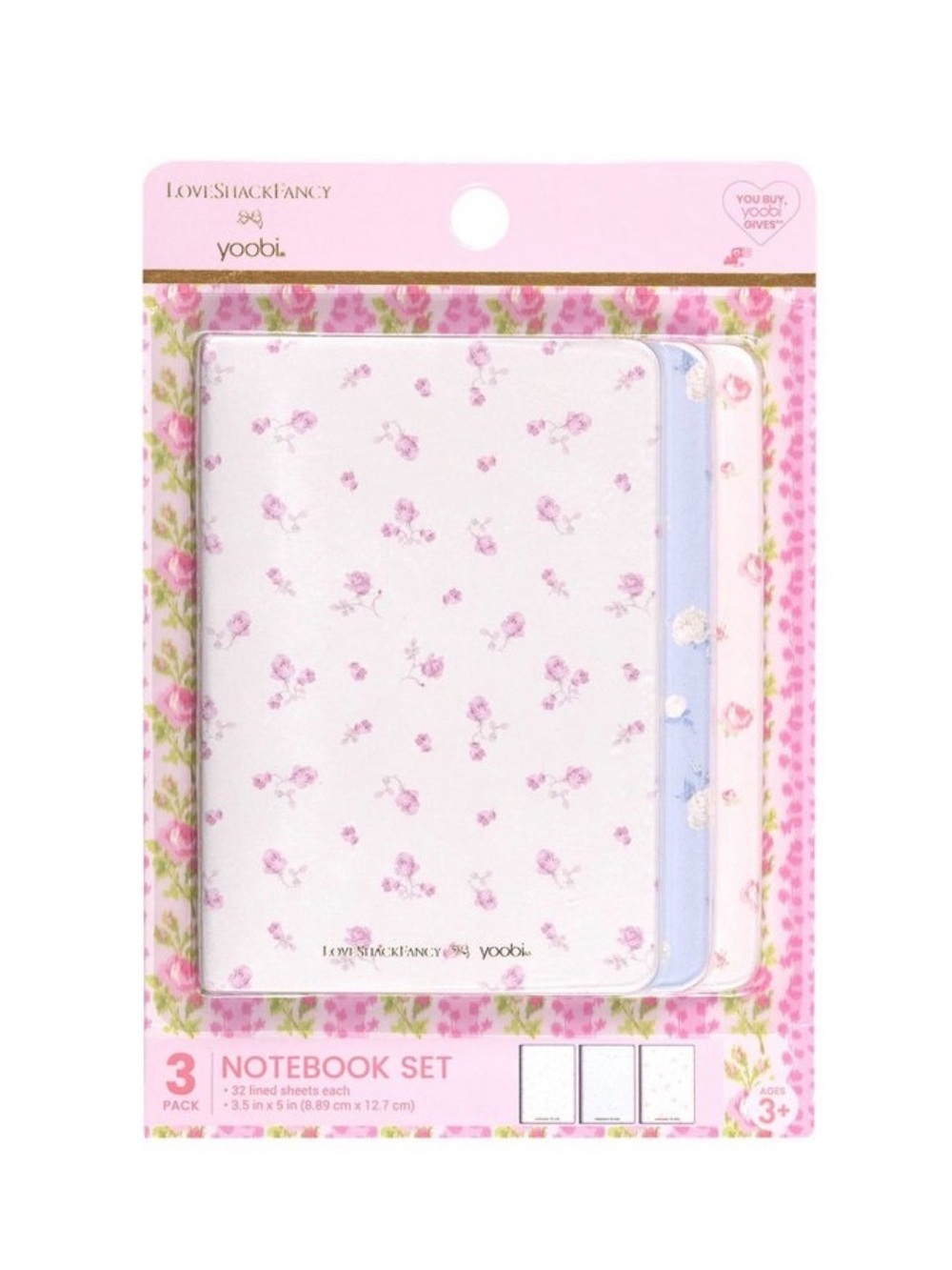 LoveShackFancy x Target x Yoobi 3 Pack Mini Journals Notebook Set NWT Sold Out